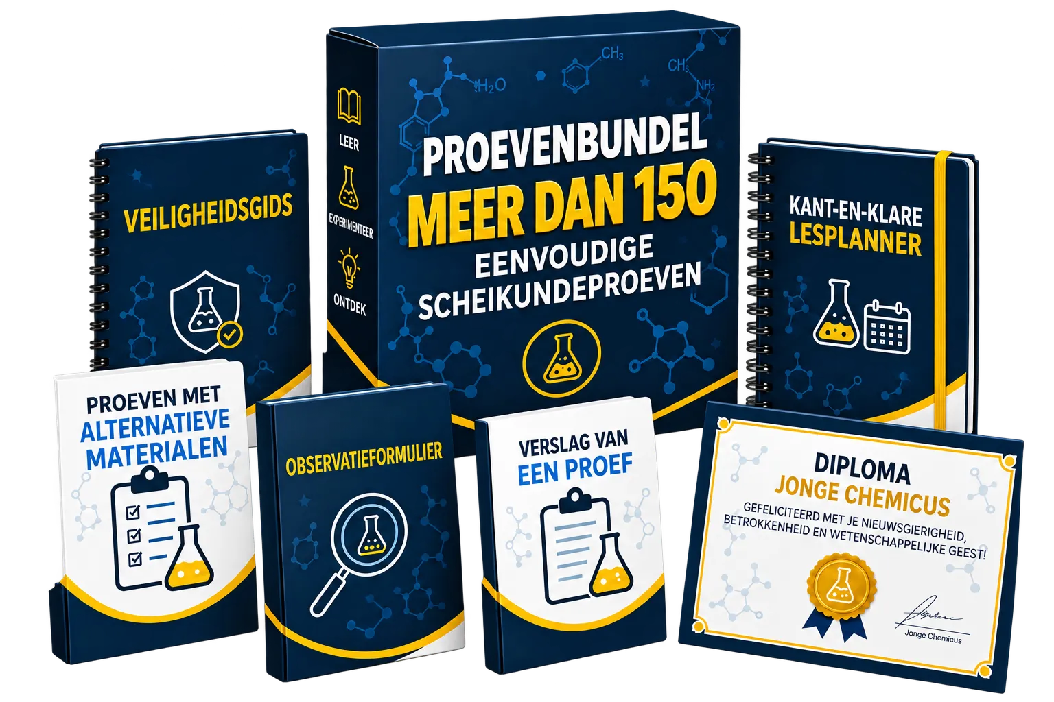 Mockup van de bijbehorende scheikundebonussen